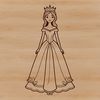 A young girl depicted in a royal gown, suitable for various design projects.