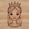 Female royalty silhouette in vector format, suitable for cutting machines or laser cutters.