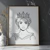 Princess Vector Graphic A vector illustration of a female princess character in a regal pose.