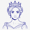 Royal Lady Vector Graphics A detailed illustration of a female princess character, designed as a vector graphic.