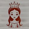 A female princess character designed as a vector image for cutting machines like Cricut or laser cutters.