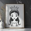 A young female character in a traditional princess dress, designed as a vector graphic.