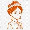 A young female royal character in a medieval setting, suitable as vector art for digital design projects.