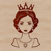 A royalty-themed clip art illustration of a young female princess.