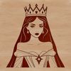 A young female character in a princess costume stands alone on a simple background.