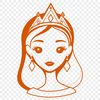 Female character illustration in vector format, suitable for use in digital design projects.