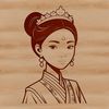 A female character illustration in a royal dress, suitable for vector design projects.