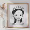 Young Royalty Vector Image Graphics A young female royalty character in a crown and gown, suitable for cutting machine stencils or vector designs.