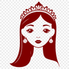Young Female Royal Figure A vector illustration of a young female princess in a royal gown.
