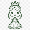 Princess Clip Art SVG Design Female character illustration in a royal dress, suitable for digital and craft projects.