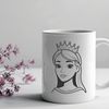 A young female princess character designed as vector art with clean lines and bold colors.