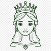 Princess Clip Art Vector Design A young female princess with a gentle expression, suitable for various designs and projects.