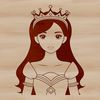 SVG illustration of a young princess character, ideal for design projects and craft activities.