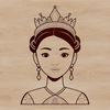 Vector Royal Female Figure A young female princess illustration in vector format.
