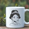 A young female princess in a regal pose, created as a vector design.