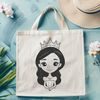 Stylized Female Royalty SVG A stylized illustration of a young female princess in regal attire.