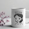 Beautiful Princess Outline Design An SVG graphic representation of a traditional girl character in a royal gown.