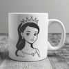 A stylized illustration of a young female princess in a traditional regal attire.