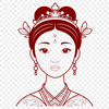 Royal Portrait Vector Image Illustration of a female princess in vector format