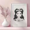 A digital illustration of a female princess in medieval attire, suitable for vector art projects.
