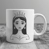 A young female character in a traditional princess dress, suitable for vector design and cutting machine projects.