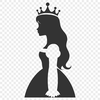 Girl Princess Vector Template A young female character in a royal gown, suitable for vector design and cutting machine projects.