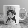 A royalty-inspired illustration of a girl in a princess costume, created using scalable SVG technology.