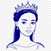 Royal Beauty SVG Clip Art A young female character in a regal dress and crown.
