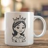 Beautiful Female Royalty SVG Design A young female princess with regal attire in a vector format.