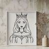 Regal Royal Female Character Illustration A royal female character depicted in a regal pose, suitable for vector graphics and cutting machine projects.