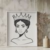 A royalty-inspired female character created as a vector graphic, suitable for various design applications.