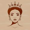 SVG illustration of a princess figure suitable for digital cutting machines.