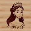 Regal Girl Character Vector Design A royalty-inspired girl character with regal attire and accessories in a detailed vector design.