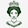 Royal Lady Character Illustration A royalty-inspired female character in a traditional regal setting.