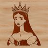 A digital illustration of a young princess in a flowing gown, suitable for vector art and clip art use.