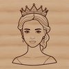 Female royalty character illustrated in vector format, suitable for various design applications.