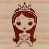 A royalty-inspired female character with a crown, suitable for vector art designs.