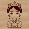 Free Digital Princess Character Design A royalty-free digital illustration of a young female princess character designed in vector format.
