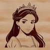 A female character dressed in royal attire, suitable for digital illustration and vector art.