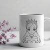 A vector illustration of a young princess with regal attire.