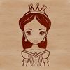 Simple Princess Icon in Outline Style Vector Female royalty character in a simple, outline style vector illustration suitable for digital crafting and design.