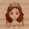 A vector illustration of a young female princess character in a regal pose.
