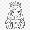 A young female character dressed in royal attire with a crown on her head, suitable for crafting or design purposes.