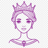 A young girl dressed as a princess, depicted in a vector illustration format.