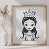 A young female princess character depicted in simple line art style.
