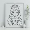 A digital illustration of a young female princess character in a fantasy setting.