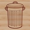 Simple Waste Management Bin Design A simple design concept featuring a standard waste management bin with lid open.