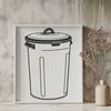 Standard Trash Can Vector Image A graphic representation of a standard trash can with a lid, suitable for vector art designs.