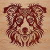 Vibrant Herding Dog Illustration An illustration of a medium-sized dog breed with a distinctive head shape and coat pattern.