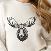 Majestic Moose Silhouette A realistic illustration of a large wild animal with distinctive antlers, suitable for various digital applications.